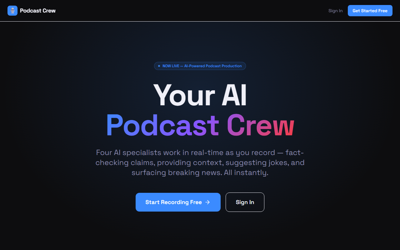 Screenshot of 🍪 Podcast Crew